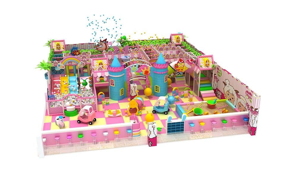 100sqm Custom Sweet Candy Themed Indoor Playground Project for China Client, 3D Design Rendering