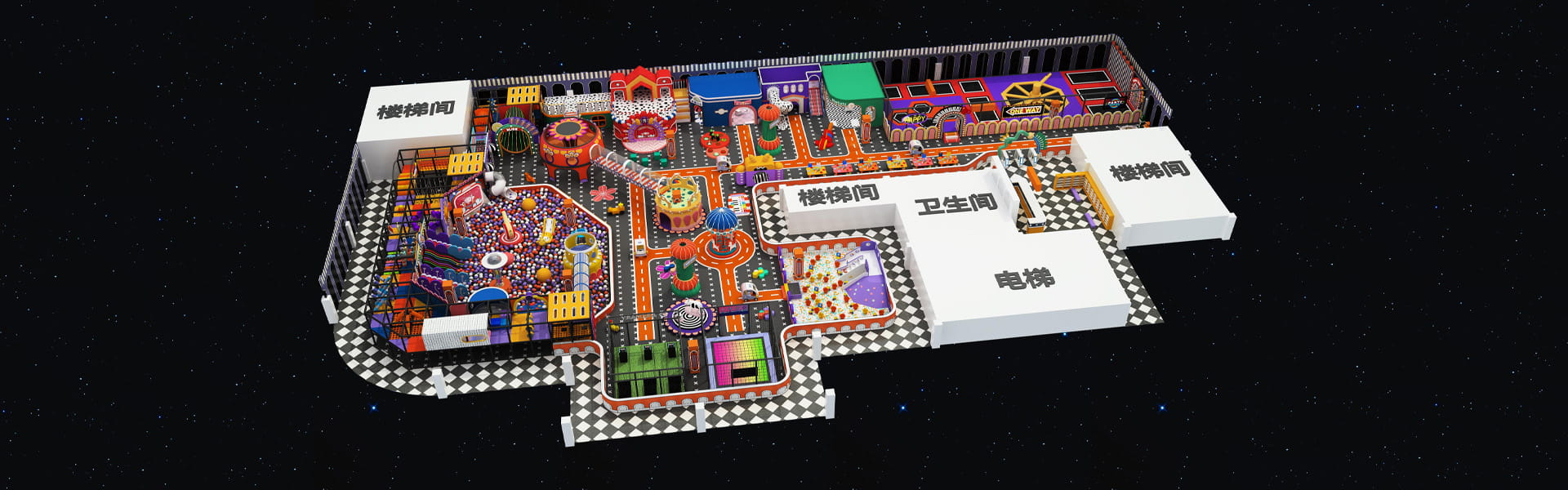 Overall Layout Plan 3D Rendering Of 600 Square Meters Custom Indoor Shopping Mall Playground Project In China