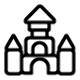 Indoor playground manufacturing service icon representing professional production of playground equipment