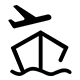 Indoor playground shipping service icon representing global transportation and container loading