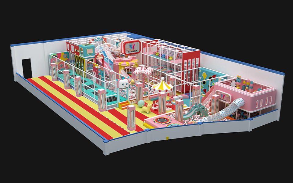 200sqm Upgraded Custom Indoor Playground Project For Repeat Client In Tanzania, 3D Design Rendering