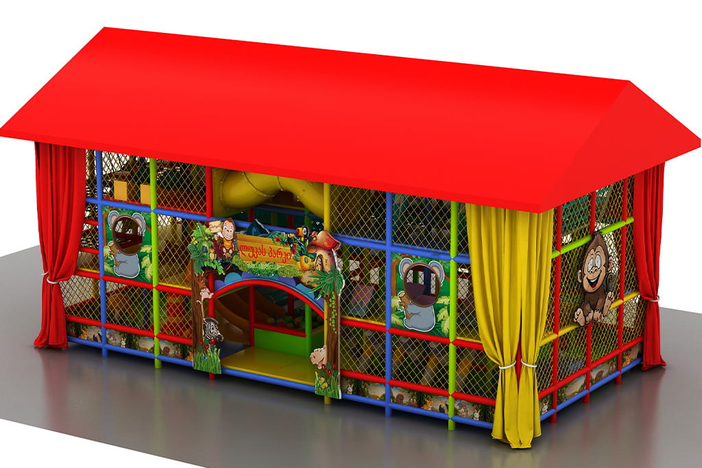 Georgia 80㎡ Three-Level Outdoor Playground with Custom Rain Canopy Project