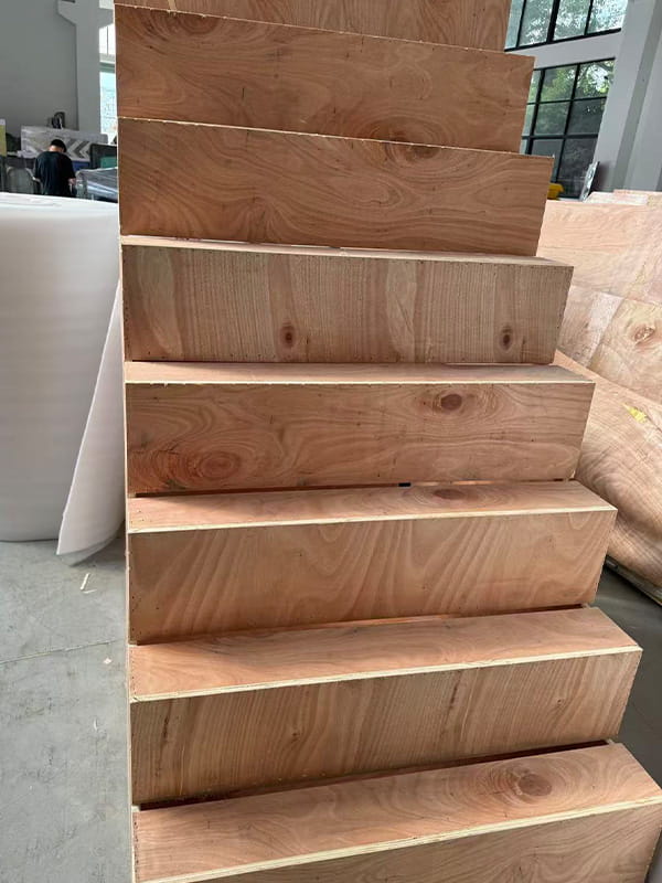 Indoor playground wooden staircase and platform substrate processing, using high-quality plywood for durable soft play equipment structures