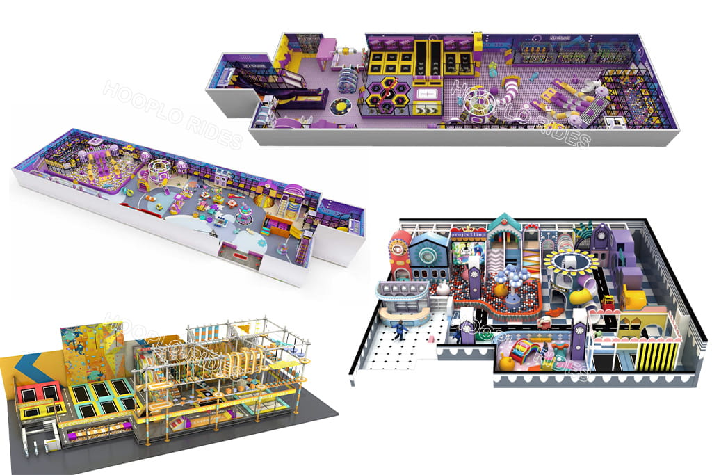 Hooplo Indoor Playground customized projects displayed at RAAPA Expo Autumn 2026 Russia, indoor soft play, trampoline park, ninja obstacle course, family entertainment center turnkey design solutions